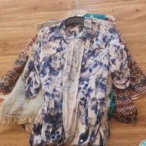 Blue Tie-Dye Women's Top